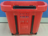 Virgin PP Wheeled Shopping Trolley Durable Pull Lift Plastic Basket 2Pcs Handle