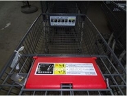 Powder Coated Shopping Basket Trolley Metal Wire Grocery Cart With Casters