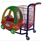 Durable Grocery  Kids Shopping Carts Metal Frame Plastic Colorful With Seat