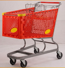 Virgin PP Unfolding Shopping Basket Trolley American Style Retail Carts180L
