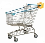 Silver Grocery Shopping Trolley / Metal Supermarket Shopping Cart 100Kgs
