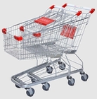 Supermarket Steel Wire Shopping Trolley Cart With 4&quot; PU Wheels