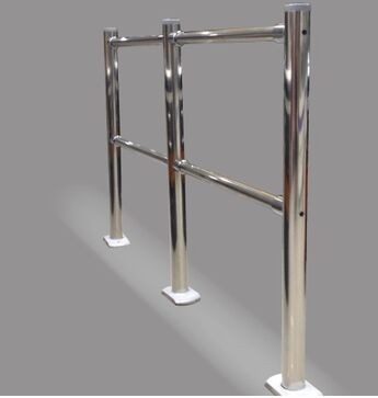 Manual Supermarket  Stainless Steel Accessories Pedestrian Barrier Rail