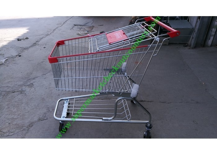150 Litres Wire Shopping Trolley For Mall , American Style Steel Hand Push Cart