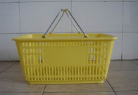 Supermarket Plastic Baskets With Handles / Stackable Shopping Baskets