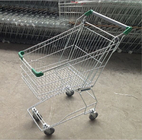 Small Supermarket Shopping Cart  60L Metal Wire Basket Trolley With Wheels