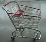 PU Wheeled Grocery Shopping Trolley Powder Plated Climb Stairs Hand Cart