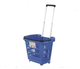 Multi fuctional PP Shopping Basket With Wheels And Handle For Supmermarket