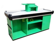Custom Green Cashier Checkout Display Counter For Retail Store / Supermarket