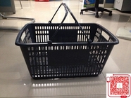 Retail Store Plastic Shopping Basket With Handle Grip / Food Shopping Cart