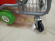 Hand Push Plastic Kids Shopping Carts With Castors , Movable Store Wire Mesh Basket Trolley