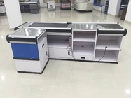 Full Metal Supermarket Conveyor Belt Checkout Counter Cashier Currency Desk Checkout Counter