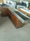 Automatic Conveyor Belt Checkout Counter Stands With Stainless Steel Border