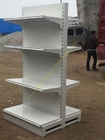 Double Sided Four Tier Supermarket Display Stands / Retail Store Display Shelves