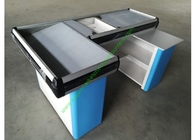Customized Color Grocery Store Retail Cashier Desk / Stylish Cash Table For Hypermarket