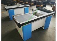 Customized Color Grocery Store Retail Cashier Desk / Stylish Cash Table For Hypermarket