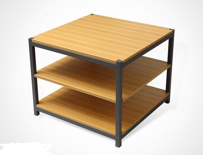 Disassembly Shop Wooden Retail Display Shelves With Melamine / Wood Steel Promotion Desk