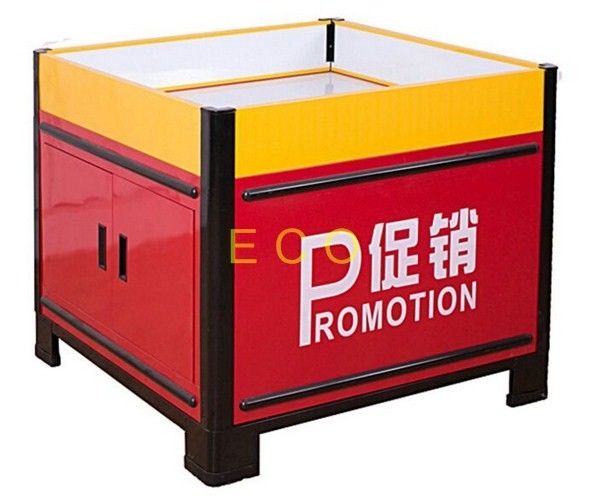 Movable Metal Promotion Display Counter Store Supermarket Accessories L1000 * W1000 * H850 mm