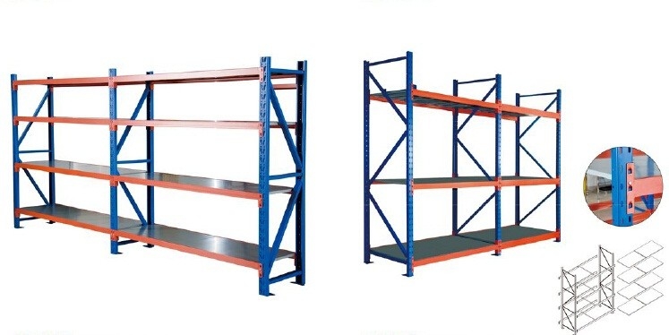 Blue And Orange Industrial Warehouse Storage Racks Vertical Adjustable Pallet Racking System